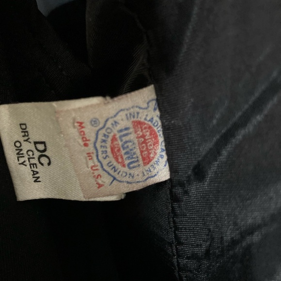 Vintage Black Velvet Saks Fifth Avenue Union Label Hooded Full Length Pea Coat M - Picture 9 of 10